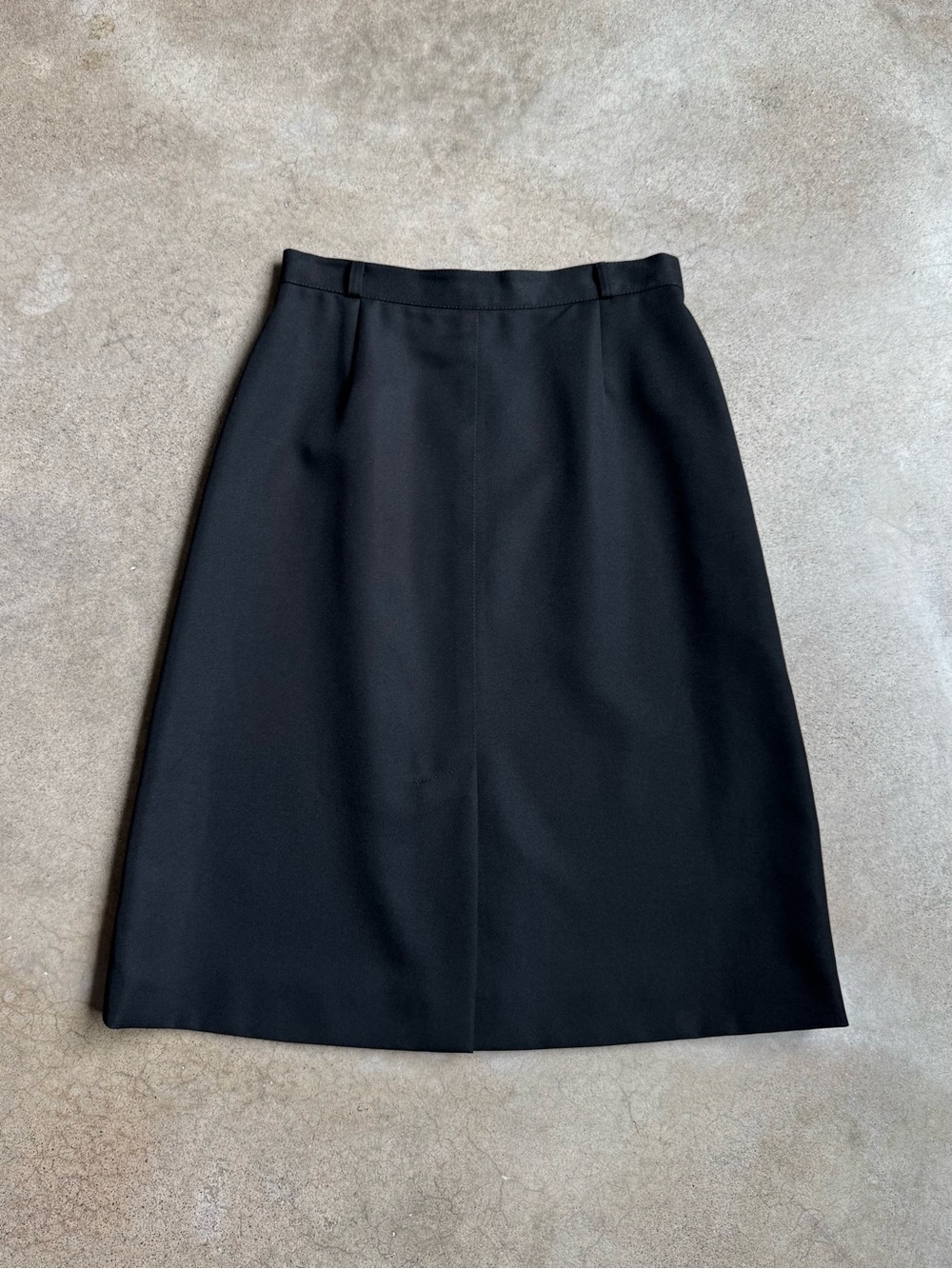 Vintage 70s Black Split Hem A-Line Skirt